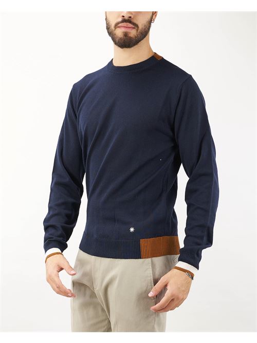 Wool sweater with contrasting profiles Manuel Ritz MANUEL RITZ | Sweater | 3732M54024385189